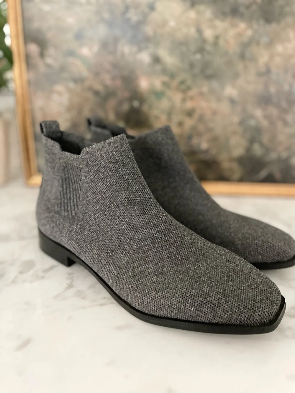 VIVAIA‎ Ryan Pro Square Toe Ankle Boots 40/ Size 9 Rich Gray Water RPLT